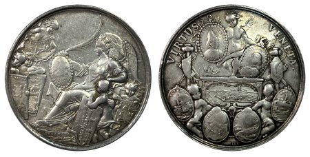 Italy Silver Medal (1686) Commemorating Victories Over The Turks In Morea (peloponnese)